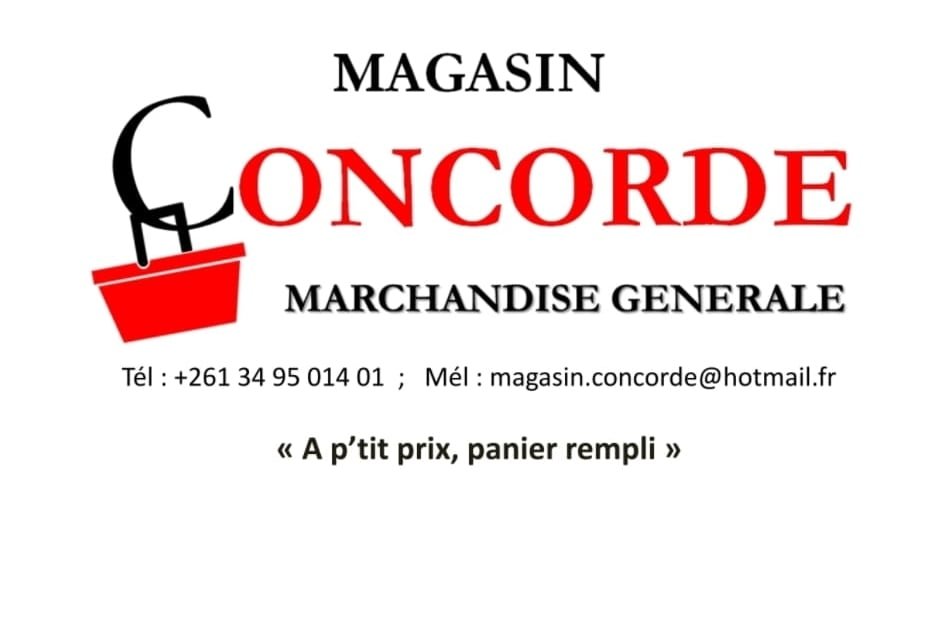 Magasin Concorde Biscuiterie électroménagers confiseries chocolats produits locaux à Tuléar